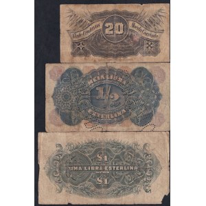 Mozambique, Set of 3 Banknotes, 1919, F