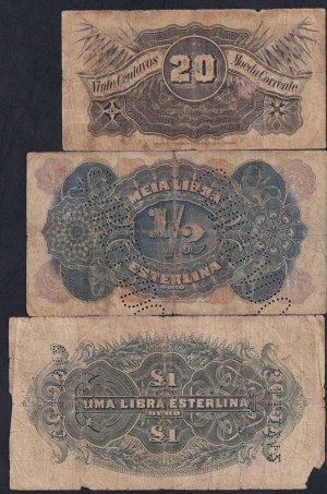 Mozambique, Set of 3 Banknotes, 1919, F