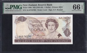 New Zealand, 1 Dollar, 1985-89, Gem UNC 66 EPQ