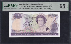 New Zealand, 2 Dollar, 1985-89, Gem UNC 65 EPQ