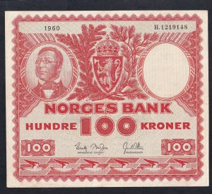 Norway, 100 Kroner, 1960, XF