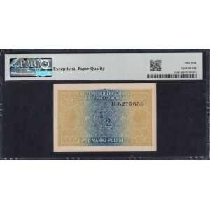 Poland, 1/2 Marki, 1917, About UNC 55 EPQ