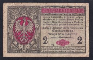 Poland, 2 Marki, 1916, F