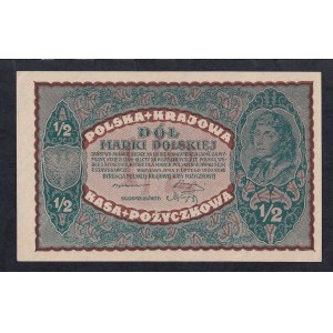 Poland, 1/2 Marki, 1920, UNC