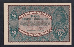 Poland, 1/2 Marki, 1920, UNC