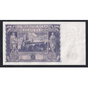 Poland, 20 Zlotych, 1936, UNC