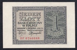 Poland, 1 Zloty, 1941, UNC