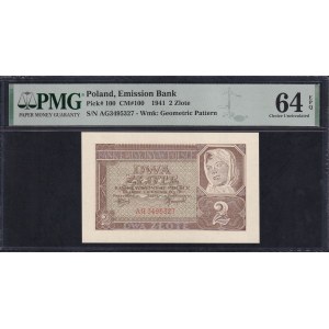 Poland, 2 Zlote, 1941, Choice UNC 64 EPQ