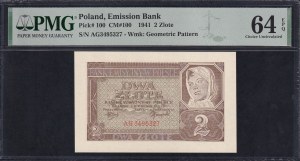 Poland, 2 Zlote, 1941, Choice UNC 64 EPQ