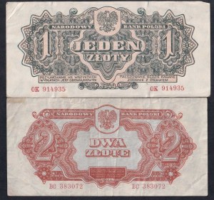Poland, Set of 2 Banknotes, 1944, VF