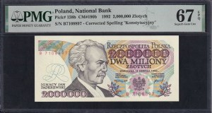 Poland, 2.000.000 Zlotych, 1992, Superb Gem UNC 67 EPQ