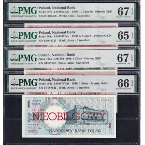 Poland, Set of 9 Banknotes, 1 Zloty- 500 Zlotych,1990, UNC
