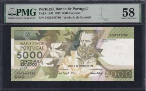 Portugal, 5000 Escudos, 1993, Choice About UNC 58