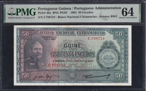Portuguese Guinea, 50 Escudos, 1964, Choice UNC 64
