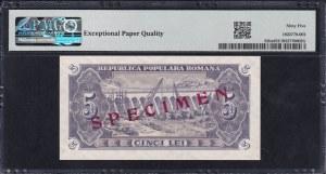 Romania, 5 Lei, 1952, Gem UNC 65 EPQ, 