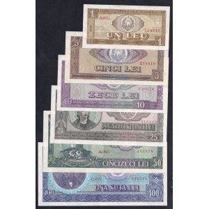 Romania, Set of 6 Banknotes, 1-100 Lei, 1966, UNC