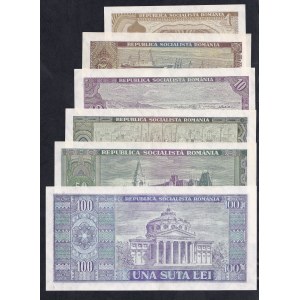 Romania, Set of 6 Banknotes, 1-100 Lei, 1966, UNC