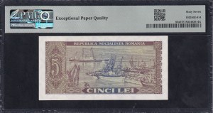 Romania, 5 Lei, 1966, Superb Gem UNC 67 EPQ