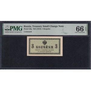 Russia, 3 Kopeks, 1915, Gem UNC 66 EPQ