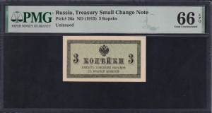 Russia, 3 Kopeks, 1915, Gem UNC 66 EPQ