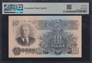 Russia, 10 Rubles, 1947 (1957), Gem UNC 65 EPQ