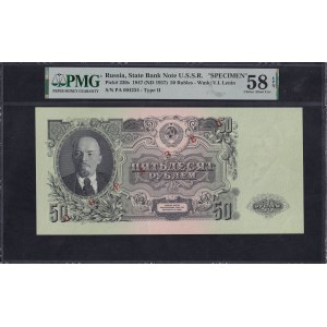 Russia, 50 Rubles, 1947 (1957), Choice About UNC 58 EPQ, SPECIMEN