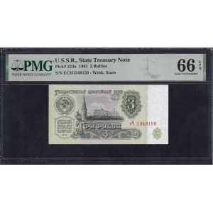 U.S.S.R., 3 Rubles, 1961, Gem UNC 66 EPQ