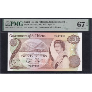 Saint Helena, 20 Pounds, 1986, Superb Gem UNC 67 EPQ