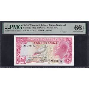 Saint Thomas & Prince, 50 Dobras, 1977, Gem UNC 66 EPQ