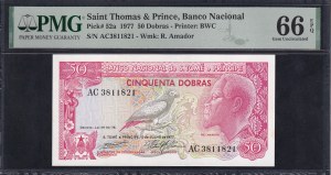 Saint Thomas & Prince, 50 Dobras, 1977, Gem UNC 66 EPQ