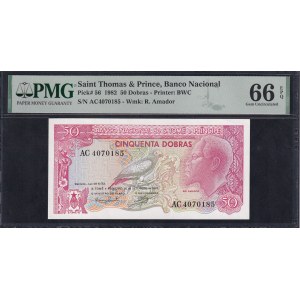 Saint Thomas & Prince, 50 Dobras, 1982, Gem UNC 66 EPQ