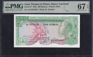 Saint Thomas & Prince, 100 Dobras, 1982, Superb Gem UNC 67 EPQ