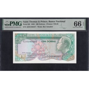 Saint Thomas & Prince, 100 Dobras, 1989, Gem UNC 66 EPQ