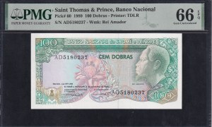 Saint Thomas & Prince, 100 Dobras, 1989, Gem UNC 66 EPQ