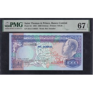 Saint Thomas & Prince, 1000 Dobras, 1993, Superb Gem UNC 67 EPQ
