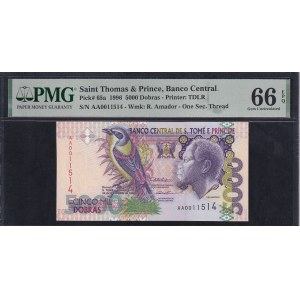 Saint Thomas & Prince, 5000 Dobras, 1996, Gem UNC 66 EPQ