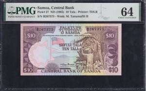 Samoa, 10 Tala, 1985, Choice UNC 64
