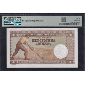 Serbia, 500 Dinara, 1942, Gem UNC 66 EPQ