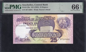 Seychelles, 25 Rupees, 1983, Gem UNC 66 EPQ