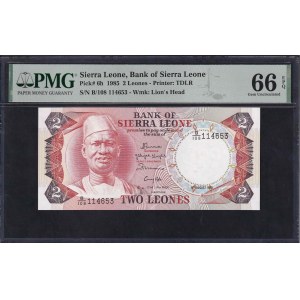 Sierra Leone, 2 Leones, 1985, Gem UNC 66 EPQ