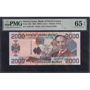 Sierra Leone, 2000 Leones, 2003, Gem UNC 65 EPQ