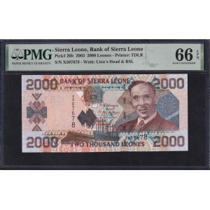 Sierra Leone, 2000 Leones, 2003, Gem UNC 66 EPQ