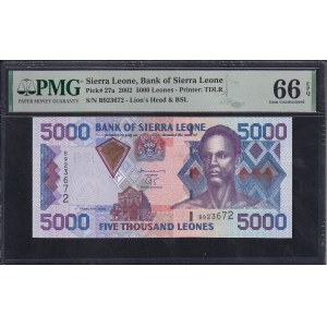 Sierra Leone, 5000 Leones, 2002, Gem UNC 66 EPQ