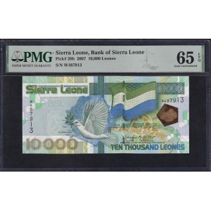 Sierra Leone, 10.000 Leones, 2007, Gem UNC 65 EPQ