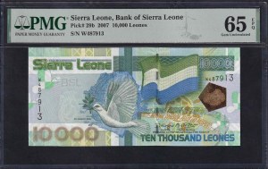 Sierra Leone, 10.000 Leones, 2007, Gem UNC 65 EPQ