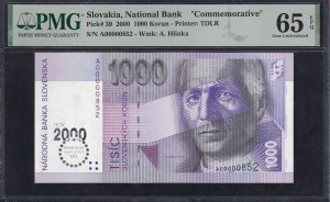 Slovakia, 1000 Korun, 2000, Gem UNC 65 EPQ, ''COMMEMORATIVE''