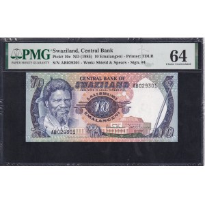 Swaziland, 10 Emalangeni, 1985, Choice 64 UNC