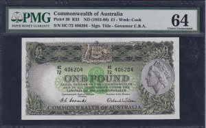Commonwealth of Australia, 1 Pound, 1953-60, Choice UNC 64