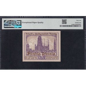 Danzig, 50 Pfennig, 1919, Gem UNC 66 EPQ