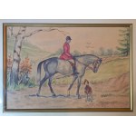 Rider on horseback by Karol Kossak circa 1950.